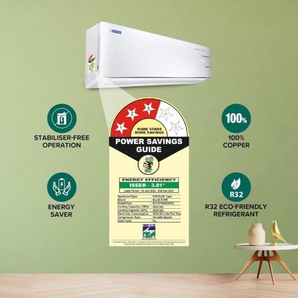 Blue Star 1.5 Ton 3 Star Wi-Fi Inverter Smart Split AC with (Copper, 5 in 1 Convertible Cooling, 4-Way Swing, Turbo Cool, Voice Command, IC318YNUS, 2024 Model, White)  Amazon.in Home & Kitchen - Image 11