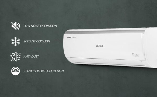 Voltas 1 Ton 5 Star, Inverter Split AC(Copper, 4-in-1 Adjustable Mode, Anti-dust Filter, 2024 Model, 125V Vectra Elite-1, White) - Image 5