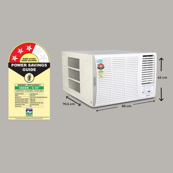 Voltas 1.5 Ton 3 Star, Inverter Window AC (Copper, 2-in-1 Adjustable Mode, 183V Vertis Elite, White) - Image 9