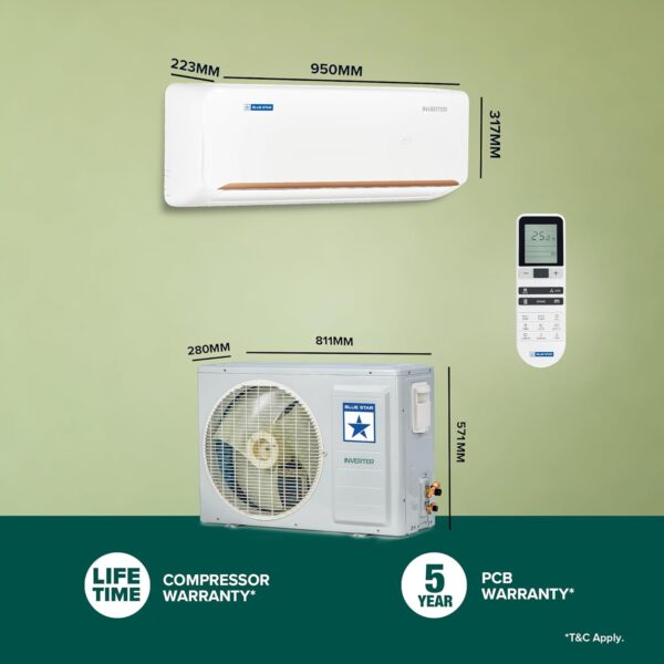 Blue Star 1 Ton 5 Star, 60 Months Warranty, Wi-Fi Smart Inverter Split AC (Copper, Convertible 5 in 1 Cooling, AI Pro, Voice Command, DigiQ Hepta Sensors, 4 Way Swing, ID512ZNURS, White) - Image 21