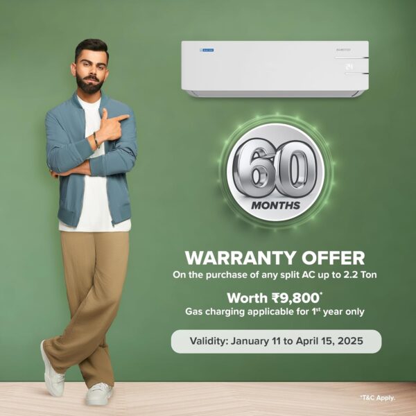 Blue Star 1.5 Ton 3 Star, 60 Months Warranty, Wi-Fi Smart Inverter Split AC (Copper, 5 in 1 Convertible Cooling, 4-Way Swing, Turbo Cool, Voice Command, IC318YNUS, White) - Image 18