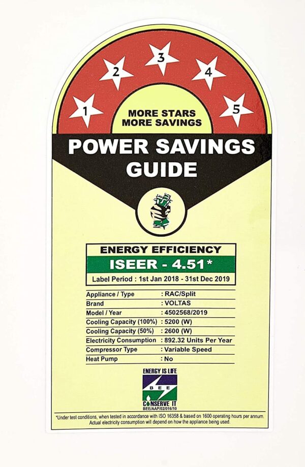 Voltas 1.5 Ton 5 Star Inverter Split AC (Copper, 5-in-1 Adjustable Mode, Anti-dust Filter, 185V Vertis Smart Elite Gold, White) - Image 23