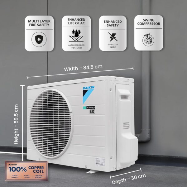 Daikin 1.5 Ton 3 Star Inverter Split AC (Copper, PM 2.5 Filter, Triple Display, Dew Clean Technology, Coanda Airflow, 2024 Model, MTKL50U, White) - Image 14
