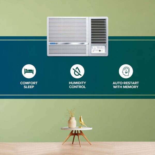 Blue Star 1.5 Ton 3 Star Fixed Speed Window AC (Copper, Turbo Cool, Fan Modes-Auto/High/Medium/Low, Hydrophilic Blue Fins, Dust Filters, Self-Diagnosis, WFD318L, White) - Image 15