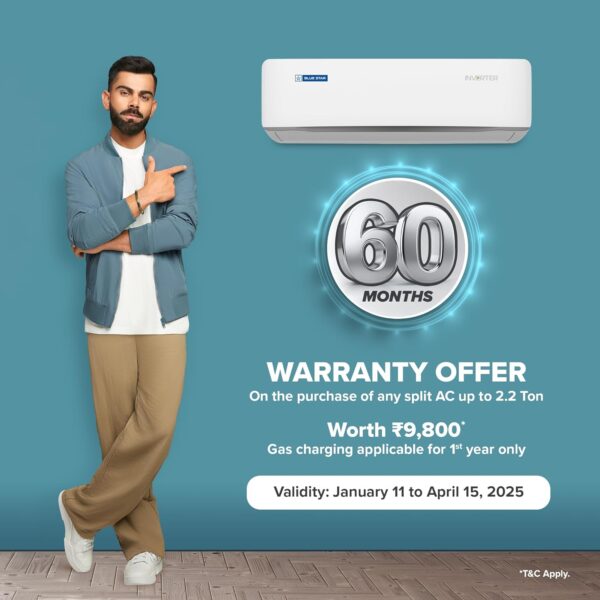 Blue Star 1 Ton 5 Star, 60 Months Warranty, Wi-Fi Smart Inverter Split AC (Copper, Convertible 5 in 1 Cooling, AI Pro, Voice Command, DigiQ Hepta Sensors, 4 Way Swing, ID512ZNURS, White) - Image 10
