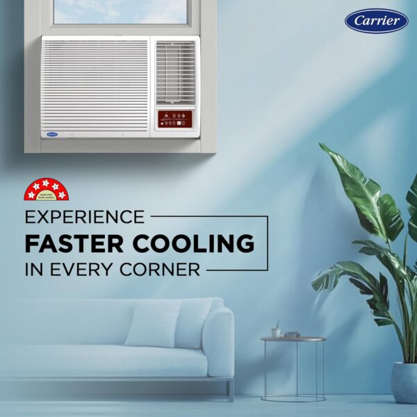 Carrier 1.5 Ton 5 Star Inverter Window AC(Copper, High Density Filter for Dust Filtration, 2Way Air Directional Control, ESTRA Fxi,CIW19SC5R35F0,White) - Image 9
