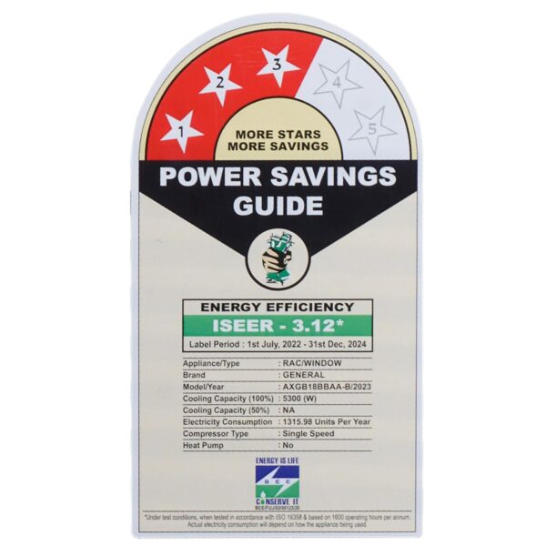 O-general BBAA Series 1.5 Ton 3 Star Window AC With Super Wave Technology 3-Speed Cooling (AXGB18BBAA-B, White) - Image 7